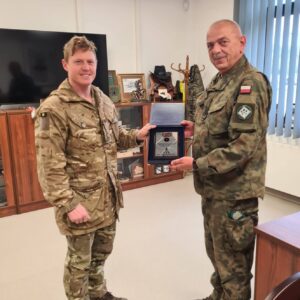 Following the end of the next shift of the British contingent in OSPWL Orzysz, Commander Col Artur Wuber and Major Alexander Langley- Commander SRI Coy Go/NATO Forward Land Forces GBR/Op CABRIT(P) 18 expressed mutual thanks for their professionalism, support and high level of cooperation. The importance of partnership and mutual trust was emphasized, and hope for further cooperation was expressed.