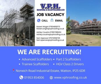 Great work opportunity with VPH Roofing. VPH Roofing & Scaffolding Ltd based in Watton