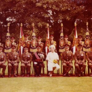 On 12 July 1974, Queen Elizabeth The Queen Mother presented new Colours to the 1st, 2nd, 3rd, and 5th (Volunteer) Battalions of the Royal Anglian Regiment at Tidworth Garrison.