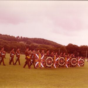 On 12 July 1974, Queen Elizabeth The Queen Mother presented new Colours to the 1st, 2nd, 3rd, and 5th (Volunteer) Battalions of the Royal Anglian Regiment at Tidworth Garrison.