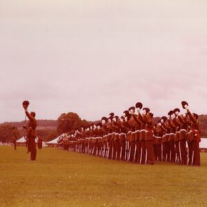 On 12 July 1974, Queen Elizabeth The Queen Mother presented new Colours to the 1st, 2nd, 3rd, and 5th (Volunteer) Battalions of the Royal Anglian Regiment at Tidworth Garrison.