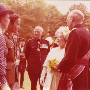 On 12 July 1974, Queen Elizabeth The Queen Mother presented new Colours to the 1st, 2nd, 3rd, and 5th (Volunteer) Battalions of the Royal Anglian Regiment at Tidworth Garrison.