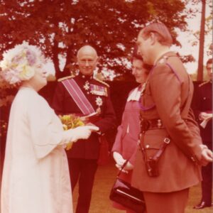 On 12 July 1974, Queen Elizabeth The Queen Mother presented new Colours to the 1st, 2nd, 3rd, and 5th (Volunteer) Battalions of the Royal Anglian Regiment at Tidworth Garrison.