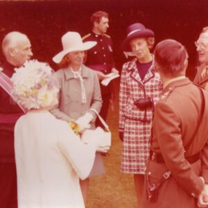 On 12 July 1974, Queen Elizabeth The Queen Mother presented new Colours to the 1st, 2nd, 3rd, and 5th (Volunteer) Battalions of the Royal Anglian Regiment at Tidworth Garrison. On 12 July 1974, Queen Elizabeth The Queen Mother presented new Colours to the 1st, 2nd, 3rd, and 5th (Volunteer) Battalions of the Royal Anglian Regiment at Tidworth Garrison.
