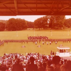 On 12 July 1974, Queen Elizabeth The Queen Mother presented new Colours to the 1st, 2nd, 3rd, and 5th (Volunteer) Battalions of the Royal Anglian Regiment at Tidworth Garrison.