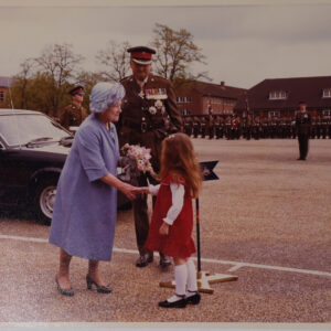 On 12 July 1974, Queen Elizabeth The Queen Mother presented new Colours to the 1st, 2nd, 3rd, and 5th (Volunteer) Battalions of the Royal Anglian Regiment at Tidworth Garrison. On 12 July 1974, Queen Elizabeth The Queen Mother presented new Colours to the 1st, 2nd, 3rd, and 5th (Volunteer) Battalions of the Royal Anglian Regiment at Tidworth Garrison.