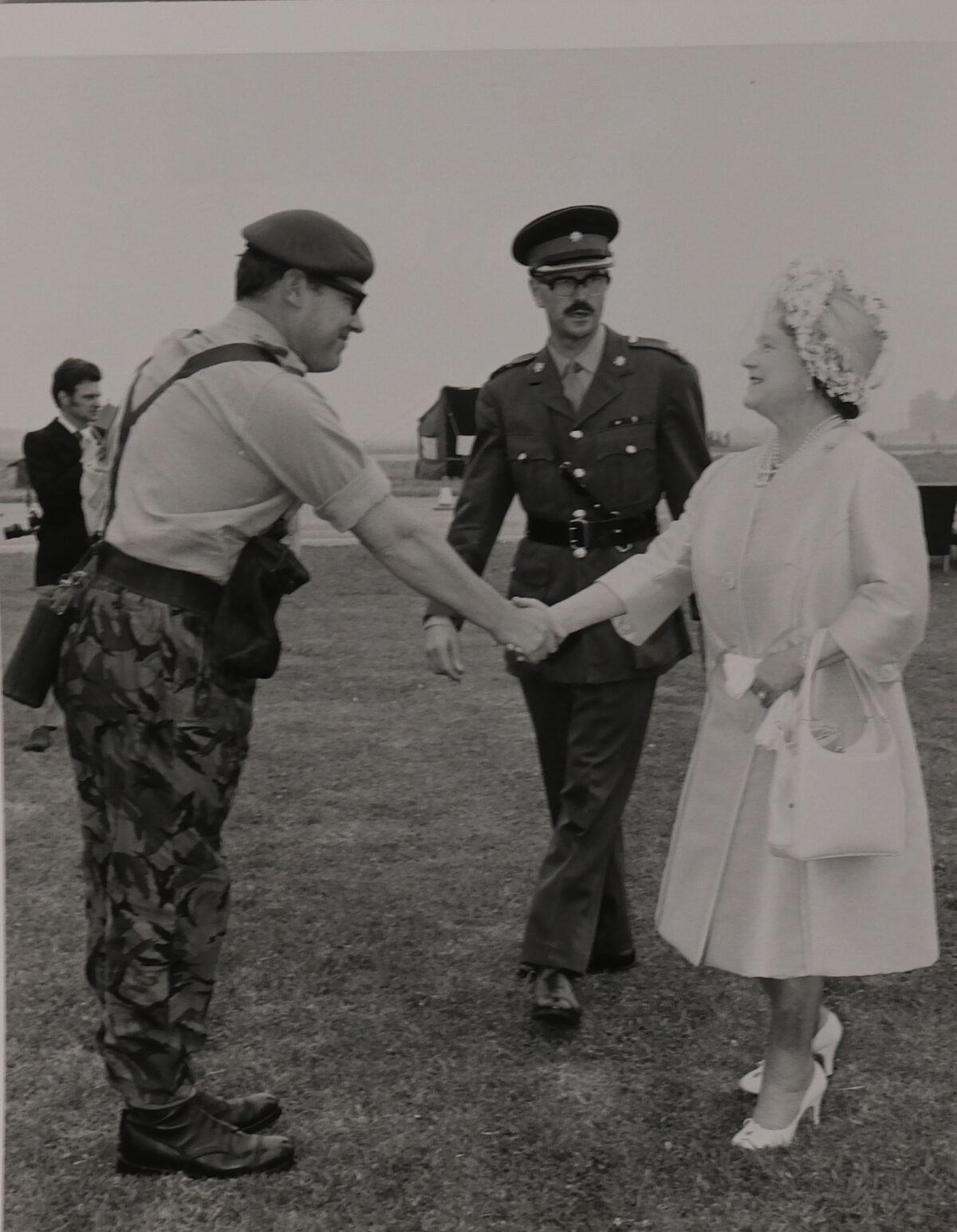 On 12 July 1974, Queen Elizabeth The Queen Mother presented new Colours to the 1st, 2nd, 3rd, and 5th (Volunteer) Battalions of the Royal Anglian Regiment at Tidworth Garrison. On 12 July 1974, Queen Elizabeth The Queen Mother presented new Colours to the 1st, 2nd, 3rd, and 5th (Volunteer) Battalions of the Royal Anglian Regiment at Tidworth Garrison.