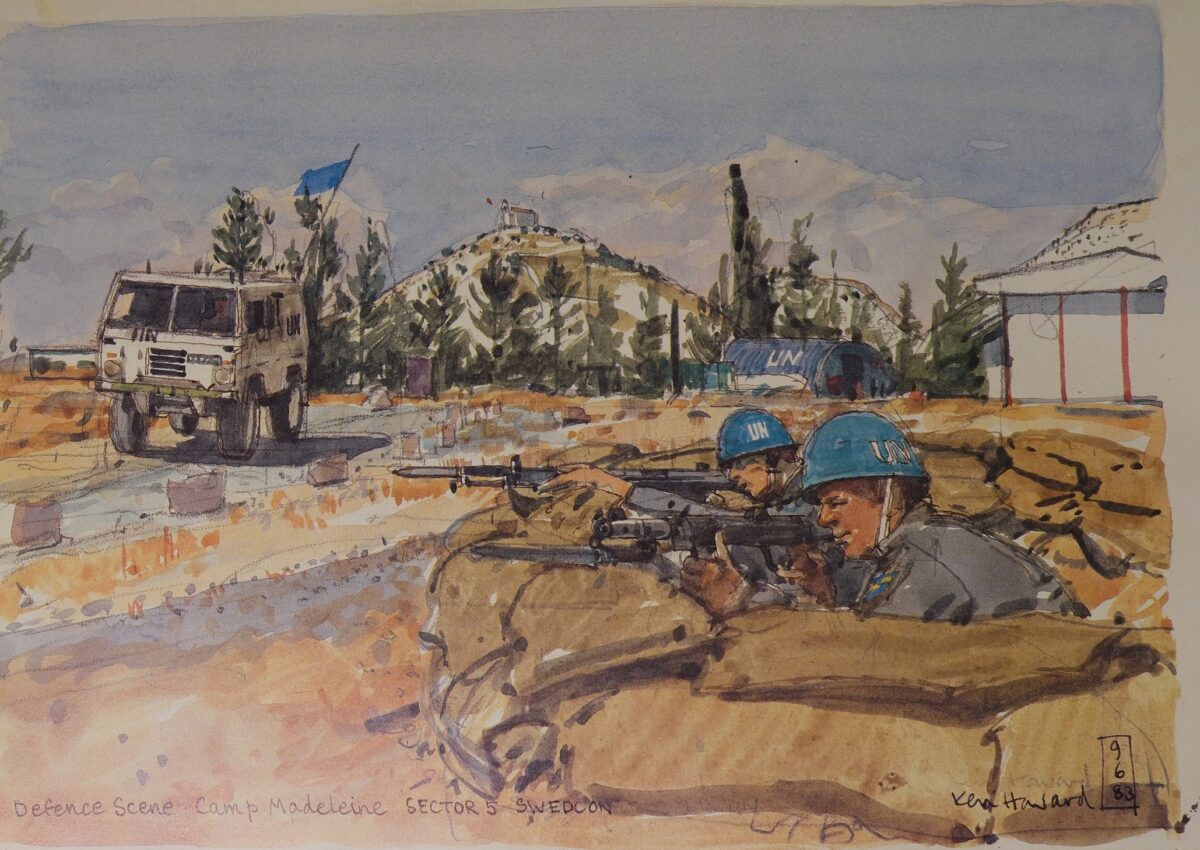 Royal Anglian Regiment Soldiers in Cyprus Sketch Book by Ken Howard Royal Anglian Regiment Soldiers in Cyprus Sketch Book by Ken Howard