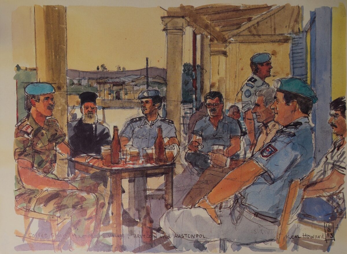 Royal Anglian Regiment Soldiers in Cyprus Sketch Book by Ken Howard Royal Anglian Regiment Soldiers in Cyprus Sketch Book by Ken Howard