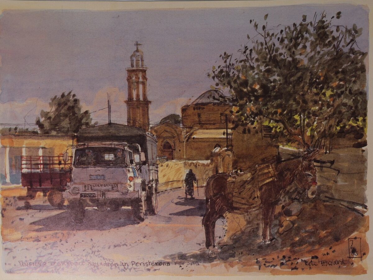 Royal Anglian Regiment Soldiers in Cyprus Sketch Book by Ken Howard