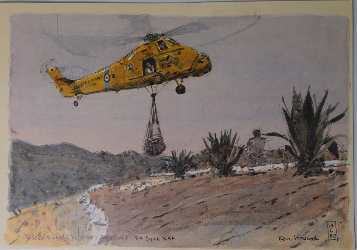 Royal Anglian Regiment Soldiers in Cyprus Sketch Book by Ken Howard