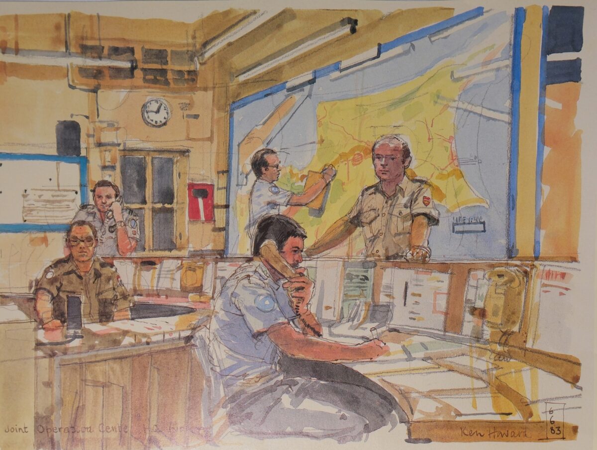 Royal Anglian Regiment Soldiers in Cyprus Sketch Book by Ken Howard Royal Anglian Regiment Soldiers in Cyprus Sketch Book by Ken Howard