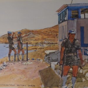 Royal Anglian Regiment Soldiers in Cyprus Sketch Book by Ken Howard
