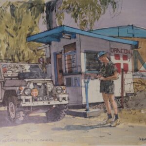 Royal Anglian Regiment Soldiers in Cyprus Sketch Book by Ken Howard