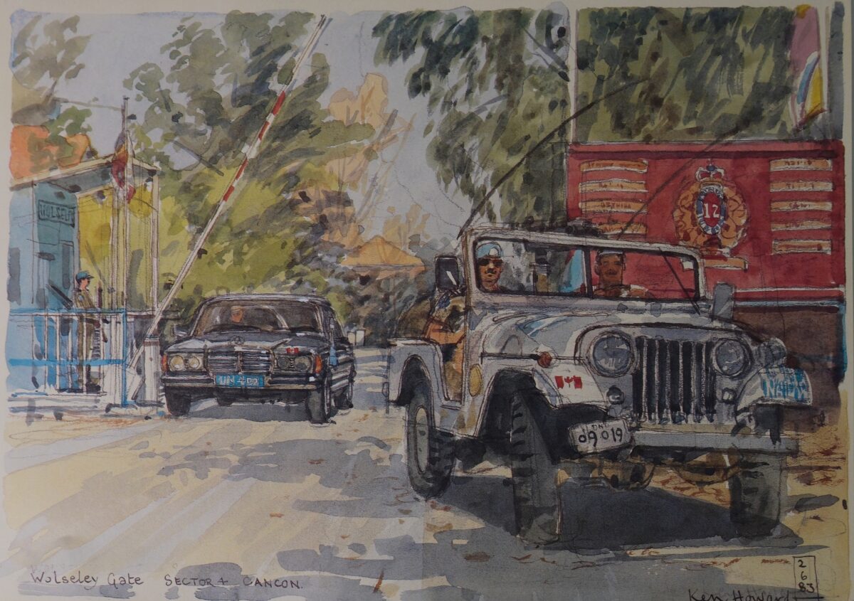 Royal Anglian Regiment Soldiers in Cyprus Sketch Book by Ken Howard