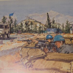 Royal Anglian Regiment Soldiers in Cyprus Sketch Book by Ken Howard