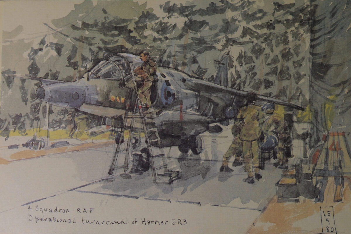 Royal Anglian Regiment.  Exercise Crusader Spearpoint 80. A sketch book by Ken Howard.