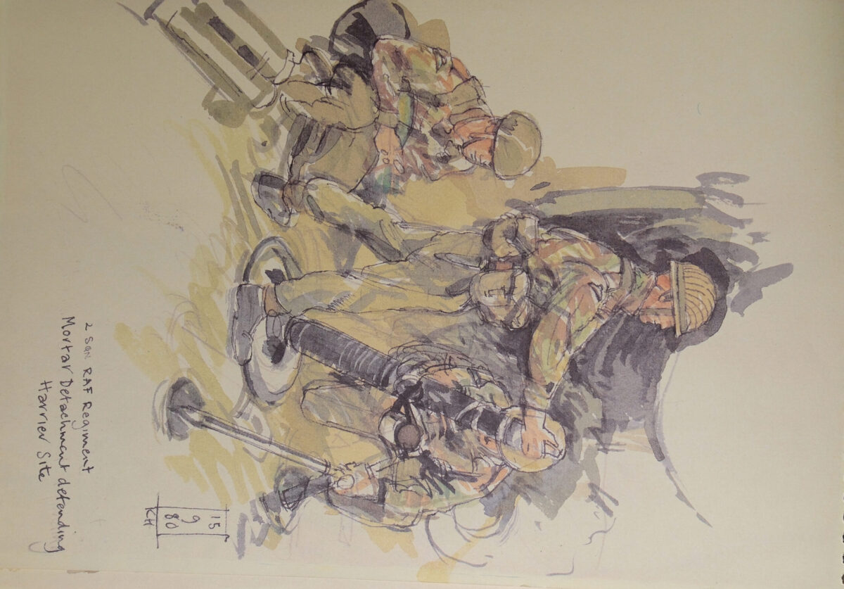Royal Anglian Regiment.  Exercise Crusader Spearpoint 80. A sketch book by Ken Howard.