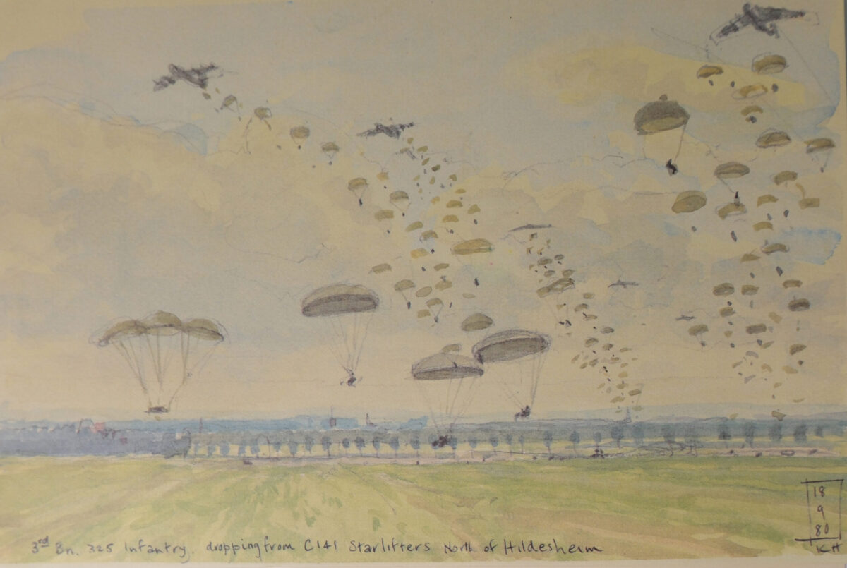 Royal Anglian Regiment.  Exercise Crusader Spearpoint 80. A sketch book by Ken Howard.