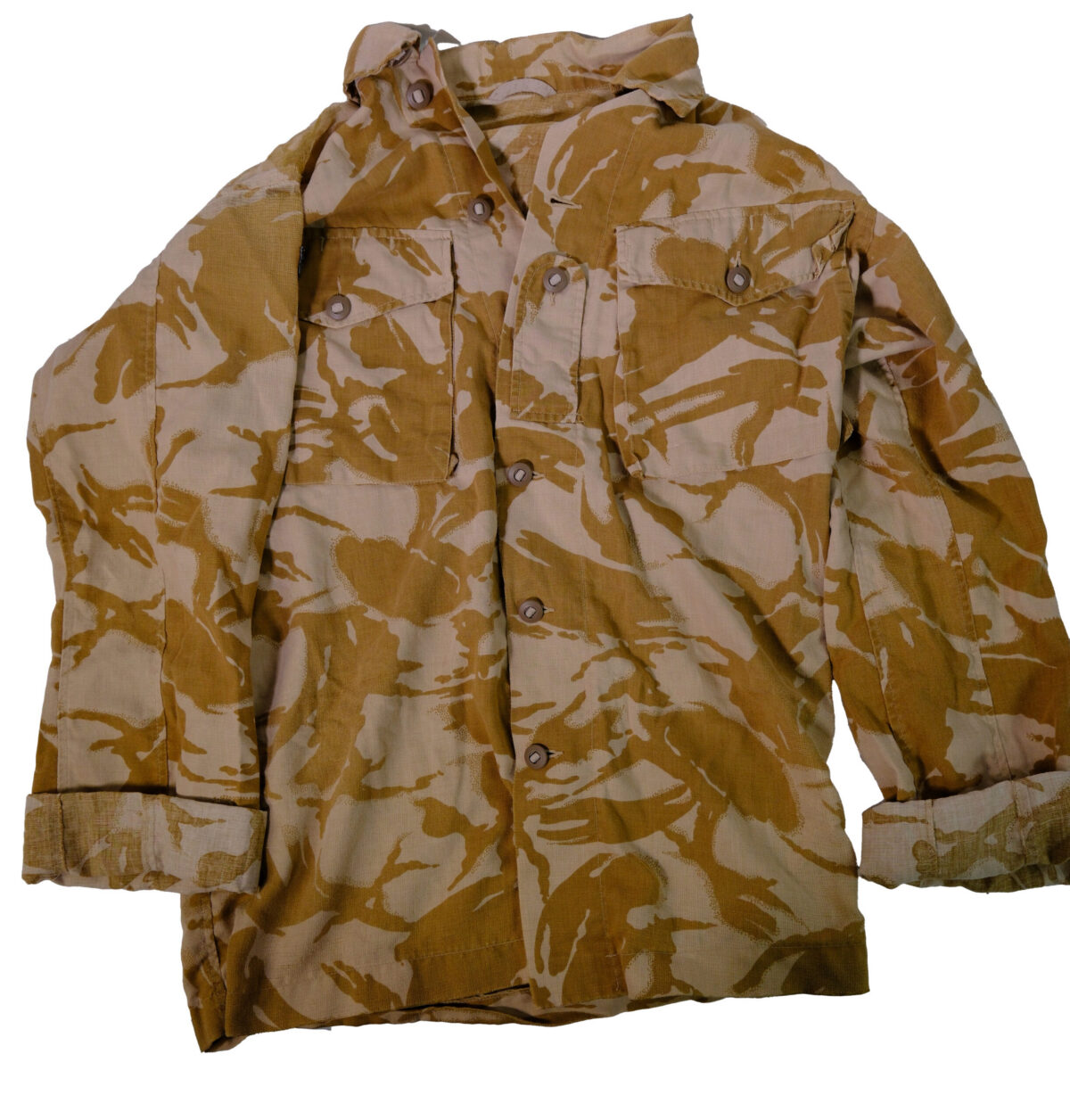 British Army Soldier 95 Desert DPM Tropical Combat Shirt, featuring the distinctive two-tone sand camo pattern